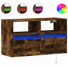 vidaXL füstös tölgy színű fali TV-szekrény LED-ekkel 80x31x45 cm (852331) bútor