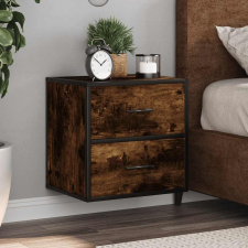 vidaXL füstös tölgy színű falra szerelhető éjjeliszekrény 40x31x39,5cm bútor