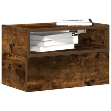 vidaXL füstös tölgy színű falra szerelhető éjjeliszekrény 45x26x28,5cm bútor