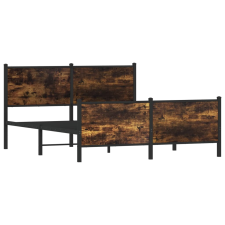vidaXL füstös tölgy színű fém ágykeret matrac nélkül 160 x 200 cm (3301354) ágy és ágykellék