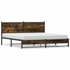 vidaXL füstös tölgy színű fém ágykeret matrac nélkül 180 x 200 cm ágy és ágykellék