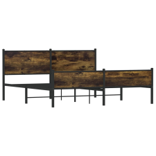 vidaXL füstös tölgy színű fém ágykeret matrac nélkül 180 x 200 cm (3301387) ágy és ágykellék