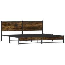 vidaXL füstös tölgy színű fém ágykeret matrac nélkül 193 x 203 cm (3301383) ágy és ágykellék