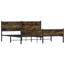 vidaXL füstös tölgy színű fém ágykeret matrac nélkül 193 x 203 cm (3301389) ágy és ágykellék
