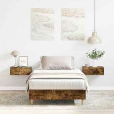 vidaXL füstös tölgy színű szerelt fa ágykeret matrac nélkül 100x200 cm ágy és ágykellék