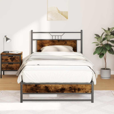 vidaXL füstös tölgy színű szerelt fa ágykeret matrac nélkül 90x190 cm ágy és ágykellék