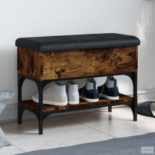 vidaXL Füstös tölgy színű szerelt fa cipőpad 62 x 32 x 45 cm bútor