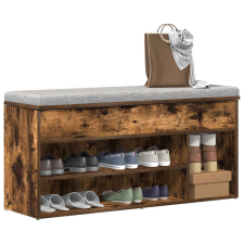 vidaXL füstös tölgy színű szerelt fa cipőpolc 102x30,5x45 cm bútor
