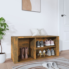 vidaXL füstös tölgy színű szerelt fa cipősszekrény 100 x 35 x 45 cm bútor