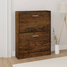 vidaXL füstös tölgy színű szerelt fa cipősszekrény 59x17x81 cm bútor