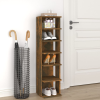 vidaXL füstös tölgy színű szerelt fa cipőtartó 25 x 27 x 102 cm