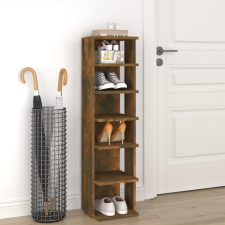 vidaXL füstös tölgy színű szerelt fa cipőtartó 25 x 27 x 102 cm bútor