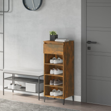vidaXL füstös tölgy színű szerelt fa cipőtartó 40x36x105 cm bútor