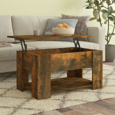 vidaXL füstös tölgy színű szerelt fa dohányzóasztal 79 x 49 x 41 cm bútor