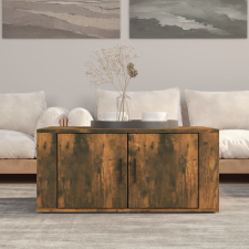 vidaXL füstös tölgy színű szerelt fa dohányzóasztal 80 x 50 x 36 cm bútor
