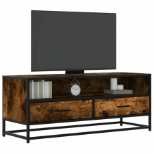 vidaXL füstös tölgy színű szerelt fa és fém TV-szekrény 100x34,5x40 cm bútor