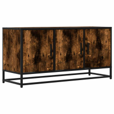 vidaXL füstös tölgy színű szerelt fa és fém TV-szekrény 100x35x50 cm (848831) bútor
