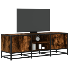 vidaXL füstös tölgy színű szerelt fa és fém TV-szekrény 120x35x41 cm bútor