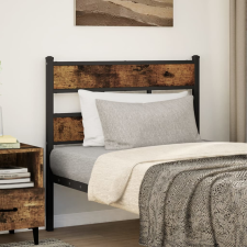 vidaXL füstös tölgy színű szerelt fa és vas fejtámla 80 cm ágy és ágykellék
