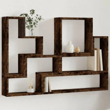 vidaXL füstös tölgy színű szerelt fa fali polc 96x12x64 cm bútor