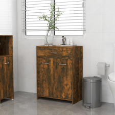 vidaXL füstös tölgy színű szerelt fa fürdőszobaszekrény 60x33x80 cm fürdőszoba bútor