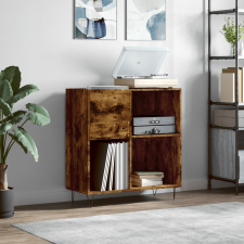 vidaXL füstös tölgy színű szerelt fa hanglemezszekrény 84,5x38x89 cm bútor