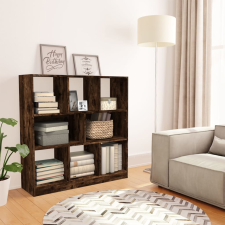 vidaXL füstös tölgy színű szerelt fa könyvszekrény 97,5x29,5x100 cm bútor