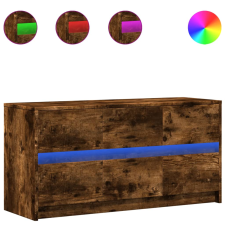 vidaXL füstös tölgy színű szerelt fa LED-es TV-szekrény 100x34x50 cm (852219) bútor