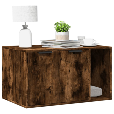 vidaXL füstös tölgy színű szerelt fa macskaalomdoboz 80 x 50 x 45 cm macskafelszerelés