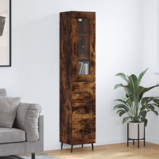 vidaXL füstös tölgy színű szerelt fa magasszekrény 34,5x34x180 cm bútor