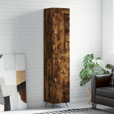 vidaXL füstös tölgy színű szerelt fa magasszekrény 34,5x34x180 cm bútor