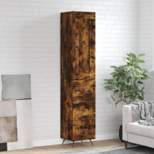 vidaXL füstös tölgy színű szerelt fa magasszekrény 34,5x34x180 cm bútor