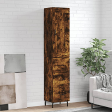 vidaXL füstös tölgy színű szerelt fa magasszekrény 34,5x34x180 cm bútor