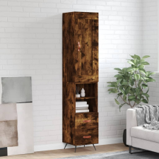 vidaXL füstös tölgy színű szerelt fa magasszekrény 34,5x34x180 cm bútor