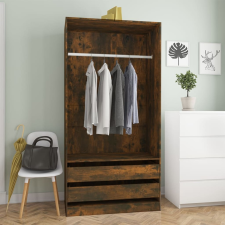 vidaXL füstös tölgy színű szerelt fa ruhásszekrény 100 x 50 x 200 cm bútor