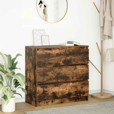 vidaXL füstös tölgy színű szerelt fa tálalószekrény 80x35x76 cm bútor
