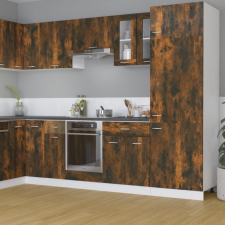 vidaXL füstös tölgy színű szerelt fa üvegszekrény 60 x 31 x 60 cm bútor