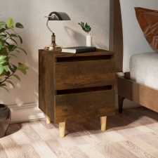 vidaXL füstös tölgyszínű éjjeliszekrény tömör falábakkal 40x35x50 cm bútor