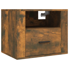 vidaXL füstös tölgyszínű falra szerelhető éjjeliszekrény 50x36x40 cm (816890) bútor
