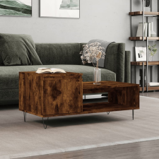 vidaXL füstös tölgyszínű fatermék dohányzóasztal 100 x 50 x 45 cm bútor