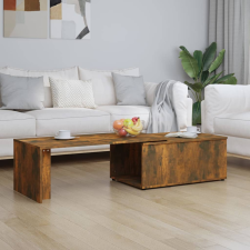 vidaXL füstös tölgyszínű fatermék dohányzóasztal 150x50x35 cm bútor