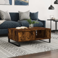 vidaXL füstös tölgyszínű fatermék dohányzóasztal 90 x 60 x 35 cm bútor