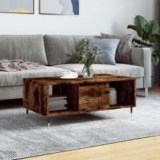 vidaXL füstös tölgyszínű fatermék dohányzóasztal 90x50x36,5 cm bútor