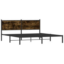 vidaXL füstös tölgyszínű fém ágykeret fejtámlával 183 x 213 cm (4007672) ágy és ágykellék