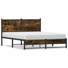 vidaXL füstös tölgyszínű fém ágykeret matrac nélkül 140 x 190 cm ágy és ágykellék
