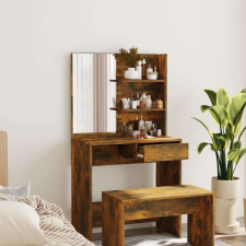 vidaXL füstös tölgyszínű fésülködőasztal tükörrel 74,5 x 40 x 141 cm bútor