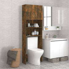 vidaXL füstös tölgyszínű fürdőszobaszekrény 64x25,5x190 cm fürdőszoba bútor
