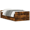 vidaXL füstös tölgyszínű műfa ágykeret fiókokkal 90 x 190 cm (3207382)