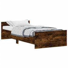 vidaXL füstös tölgyszínű szerelt fa ágykeret 100 x 200 cm (835936) ágy és ágykellék