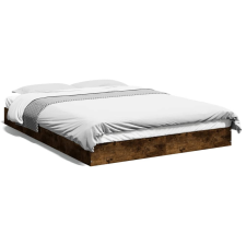 vidaXL füstös tölgyszínű szerelt fa ágykeret 140 x 200 cm ágy és ágykellék